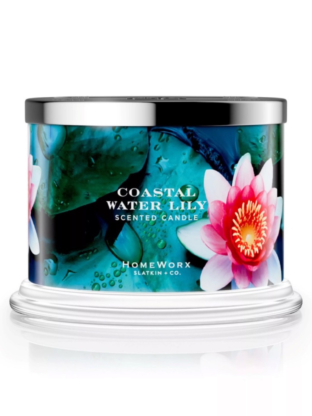 4 Wick candle Coastal Water Lily Homeworx Slatkin Jasmine Peach Peony